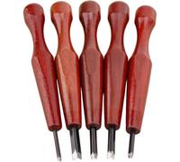 Oewwthy Juego de 5 Herramientas para Grabado en Linóleo, Cincel Triangular para Madera, Cuchillos en Forma de V para Principiantes en Grabado y Tallado en Madera.