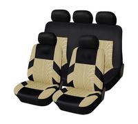 OEXRIG Fundas Asientos Coche Funda De Asiento Azul Universal para Coche para A5 para Sportback con Detalle De Huella De Neumático. Fundas para Asientos(Beige-9PCS)