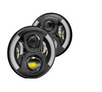 OEXRIGRU Faros principales Faros Delanteros LED Redondos 7 Pulgadas Con Haz Alto/bajo Para Jeep Para Wrangler JK LJ TJ Para Unlimited Juego De Faros Delanteros(Headlight 2pcs E)