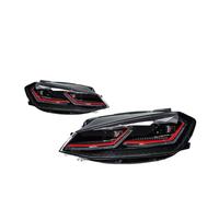 OEXRIGRU Faros principales Faros LED Diurnos Con Doble Proyector DRL, Estilo 2L, Para VW Para Golf 7.5 MK7.5 2018-2020 Juego De Faros Delanteros(RHD,Red)