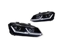 OEXRIGRU Faros principales Para VW Para POLO Faros 2011-2018 Para GTI Estilo Luces LED Diurnas Proyector Doble Coche Modificado Juego De Faros Delanteros(RHD,Sliver)