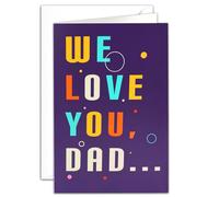 Oeyliz Tarjeta del día del padre para papá de parte de hija e hijo, regalo feliz del día del padre de esposa, tarjetas de feliz día del padre para marido, tarjeta del primer día del padre con sobres y