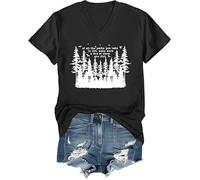 of All The Paths You Take in Life Make Sure Camisa Outdoor Nature Quote Forest Graphic Tee, Cuello en V, negro, S