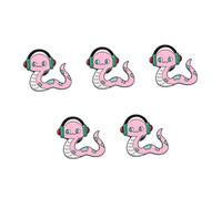 of The Button Plush Brooch Year Small Ornament Pen Stand Watch Strap Lanyard Anti-Slip Accessories Snake Pin Zinc Alloy Pink