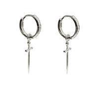 of The Lid Trendy Drop Dangle Rhinestones Loop Earrings S Sterling en