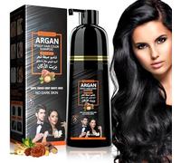 Ofanyia Black Hair Dye Shampoo Black Hair Shampoo for Gray Hair Coverage, Herbal Ingredients Instant Hair Color Shampoo for Women Men 3 in 1 Black Hair Dye, 420 ml/14.2FL.OZ (negro natural)