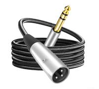 OFC Cable de audio de núcleo de cobre con XLR macho y extremos TRS de 6,35 mm con conectores chapados en oro y aislamiento de PVC (3 metros)
