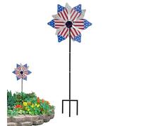 Ofcwoa El Jardín Windspinner,Molinillos De Viento Patrióticos Y Molinos De Viento Con Una Estaca - Esculturas De Viento | Para Canteros De Flores Camino Entrada Jardín Patio Trasero Terraza Y
