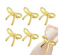 Ofcwoa Servilleteros Dorados | Elegante Hebilla en Forma de 6 Piezas | Soporte para Manteles - para Mesa, Comedor, Boda, Navidad, Decoración y Celebraciones