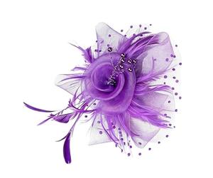 Ofcwoa Sombreros de tocado con velo de flores para de té, para ceremonias, eventos formales, despedidas de soltera, servicios fúnebres, así como bodas