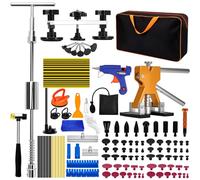 Ofeace Kit Extractor Abolladuras Coche 120Pcs con Pistola de Pegamento, Extractor, Martillo y Ventosas, Kit de Reparación de Abolladuras sin Pintura para Coches, Motos y Electrodomésticos Metálicos