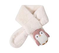 ofeirhz 2022 - Bufanda infantil de peluche de conejo de imitación para otoño e invierno, diseño de pingüino simple, bufanda cálida de Navidad, pañuelos de seda (blanco, A)