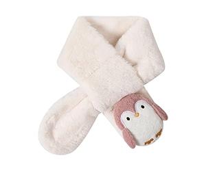ofeirhz 2022 - Bufanda infantil de peluche de conejo de imitación para otoño e invierno, diseño de pingüino simple, bufanda cálida de Navidad, pañuelos de seda (blanco, A)