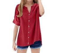 ofeirhz 2chainz - Camisa térmica de manga larga con cuello alto, color liso, para niñas (rojo, 14-15 años)