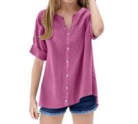 ofeirhz 2chainz - Camisa térmica de manga larga con cuello alto, color liso, para niñas (rosa intenso, 7-8 años)