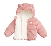ofeirhz Abrigo de invierno para niños, chaquetas con agujero para el pulgar para niñas, abrigos de invierno gruesos y cálidos para niñas, chaqueta acolchada 4T (rosa, 5-6 años)