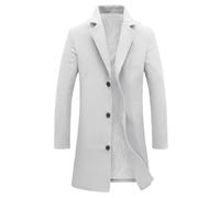 ofeirhz Abrigos de lana para hombres Reino Unido - Longitud media ajuste ceñido acolchado cálido casual peacoat abrigos largos gabardinas ajuste regular longitud cortavientos peacoat suéteres invierno