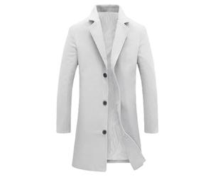 ofeirhz Abrigos de lana para hombres Reino Unido - Longitud media ajuste ceñido acolchado cálido casual peacoat abrigos largos gabardinas ajuste regular longitud cortavientos peacoat suéteres invierno