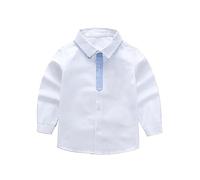 ofeirhz Camisa corta grande de manga larga para niñas para primavera y otoño, camisa escolar de moda para niños (blanco, 4-5 años)