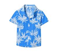 ofeirhz Camiseta interior para niños pequeños con solapa y estampado botánico, cárdigan de un solo botonadura, camisa de playa, camiseta interior para niño, a, 7 años