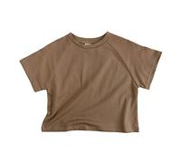 ofeirhz Camisetas de manga completa para niños pequeños, clásicas, sueltas, cortas, suaves, manga de murciélago, camisetas lisas, camisetas lisas de transferencia de vinilo (caqui, 4 años)