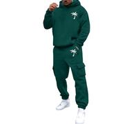ofeirhz Chándal para hombre, ajuste casual, manga larga, con estampado gráfico, ropa deportiva, sudadera con capucha, pantalones deportivos, gimnasio, comodidad diaria, sudadera con capucha y