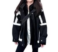 ofeirhz Chaquetas de invierno para niños pequeños, chaqueta regular de invierno para montañismo, chaqueta mediana para niñas (negro, 8-9 años)
