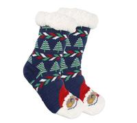 ofeirhz Liguero y medias coloridas para interiores, a rayas, calcetines de forro polar, gruesos, cálidos, calcetines de Navidad, calcetines térmicos, f, Altoa única