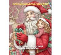 oFeliz Navidad con Papá Noel Libro para colorear para jóvenes y adultos