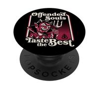 Ofended Souls Taste The Best Retro Vintage Dark Humor Devil PopSockets PopGrip Adhesivo