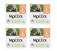 OFERTA 224 Pañales (4 BOLSAS) Moltex Pure & Nature Talla 3 para bebés de 4 a 10 kg, con materiales naturales, dermatológicamente testados y núcleo absorbente de alto rendimiento, ideales para piel