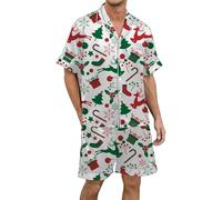 Oferta completa de invierno de manga corta, 2 piezas, clásico, con botones, pantalones cortos de salón, chaleco de fútbol, Green-p, S