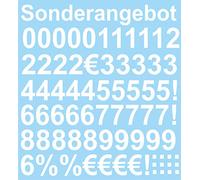 Oferta especial - Pegatinas de números 4 cm de alto - en blanco - 71 números adhesivos - números y números adhesivos 0 - 9 - Ideal para exteriores ya que es resistente al agua y a la intemperie