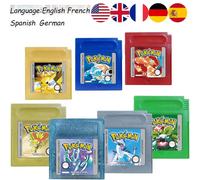 ==OFERTA ESPECIAL USA ESP FRA GBC Paquete de Cartuchos de Pokémon Rojo/Azul/Cristal/Dorado/Plateado/Amarillo/Verde Tarjeta Multilingüe Tarjeta de Juego Pokémon Gold USA