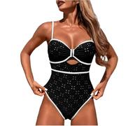Oferta Flash Bikinis Mujer 2025 Vintage Clásicas Hawái Cintura Baja Verano Baratos Piezas Trajes Surf Bañadores Mujer Natacion Tela Anti - UV Protección Solar Máxima Negro M