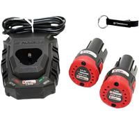 Oferta para juego de baterías originales de 12 V PAPK 12 - 2 × 2 Ah batería + cargador - apto para la serie Parkside X 12 V Team + llavero HEADNMORE®