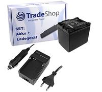 OFERTA Trade-Shop - Kit de cámara batería de ion de litio + cargador de batería con adaptador de coche, equivalente a BP-808 BP -809 BP-819 BP-827 para Canon HF 21 200 HF21, HF200 HF M31, M36,
