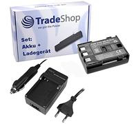 OFERTA Trade-Shop - Kit de cámara batería de ion de litio + cargador de batería con adaptador de coche para Cannon Elura 65, 70, 80, 85, 90, IXY DV de 3 DV de 5 EOS de 350 D 400 D Digital de N Kiss Digital N FV 500 m de 200 m de 30 m de 1 m de 10 MV de 5