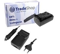 OFERTA Trade-Shop - Kit de cámara batería de ion de litio + cargador de batería con adaptador de coche para Sony HDR DCR CX105E SX53E DCR-SX73E DCR-SX30E SX31E SX40E SX15 DCR-SX15E SX45 SX45E sx45er SX65 SX65E SX85 SX85E sx85es