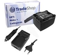 OFERTA Trade-Shop - Kit de cámara batería de ion de litio + cargador de batería con adaptador de coche para Canon VIXIA HF10 HF100 S10 S100 HF11 HF20 HF200 HG20 HG21 HG30 HF de 10 HF de 100 S de 10 S