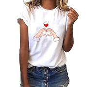 Ofertas+Flash+de+Hoy Camisetas Manga Corta Mujer Estampadas Blusas Verano 2025 Blanca Camiseta Senora Camisa Tunica Ropa De Primavera Top Negro Fiesta Blusa Elegante Niña Marron Elegantes XS
