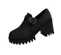 Ofertas Flash del Dia 2025 Mocasines Mujer,Zapatos Mujer de Tacones Gruesos Comodos Vestir Tacones Altos Elegantes de Ante Color Sólido Versátiles Zapatillas Casual Moda Fiesta Diario Merceditas