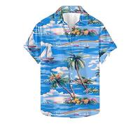 Ofertas Flash del Dia Camisa Hawaiana Hombre,Camisas Hawaiana de Manga Corta con Estampado de Flores para Hombres Camisa Casual Vintage de Verano Tropical para Playa Camisas Hombre Manga Corta