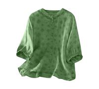 Ofertas Flash del Dia Camisa Lino Mujer,Algodón y Lino Camisetas Manga Larga con Botones para Mujer Informal Estilo Bohemio Primavera Otoño Suelto Blusas Original Fiesta Tops T-Shirt Camiseta Ligero