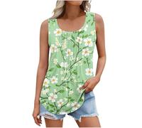 Ofertas Flash del Dia Camiseta Tirantes Mujer,Camisetas Sin Mangas Mujer de Cuello Redondo Estampado de Flores Chaleco Verano Corte Holgado Cómodo Tank Tops Básica Simple Versátil Túnica Tops Diario