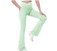 Ofertas Flash del Dia Leggings para Niñas Pantalones Acampanados Suave y Cómodo Cintura Alta Yoga Pants Pantalon Bootcut Color Sólidos Deportes Ocio Pantalón de Campana Malla Deportiva para Niñas