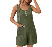Ofertas Flash Del Dia Mono Mujer Verano Monos Corto Sin Mangas para Mujer Todo en Uno Traje Deportivo de Una Pieza Holgado Color Sólido Pantalón Rompers Verano Tirantes Anchos Overol con Bolsillos