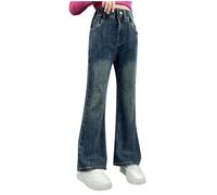 Ofertas Flash Del Dia Pantalones Vaqueros Niña Infantil Baggy Pantalones Largo de Mezclilla para Niñas Jeans Casuales Pantalón Piernas Rectos con Cintura Elástica Denim Chica para Cuatro Estaciones