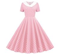 Ofertas Flash del Dia Vestido Niña Elegante Vestidos de Niña Manga Corta Clásico Casual Midi Vestido Estilo Hepburn de Lunares para Niños Verano Princesa Fiesta Boda Cintura a Vestidos de Línea A