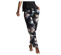 Ofertas Pantalon Fino Verano Mujer Tallas Grandes Frescos Boho Cintura Alta Elástica con Cordón Pantalones Largos Ligeros Vintage Pantalón de Chándal Suave y Cómodo Danza Pilates Yoga Pants